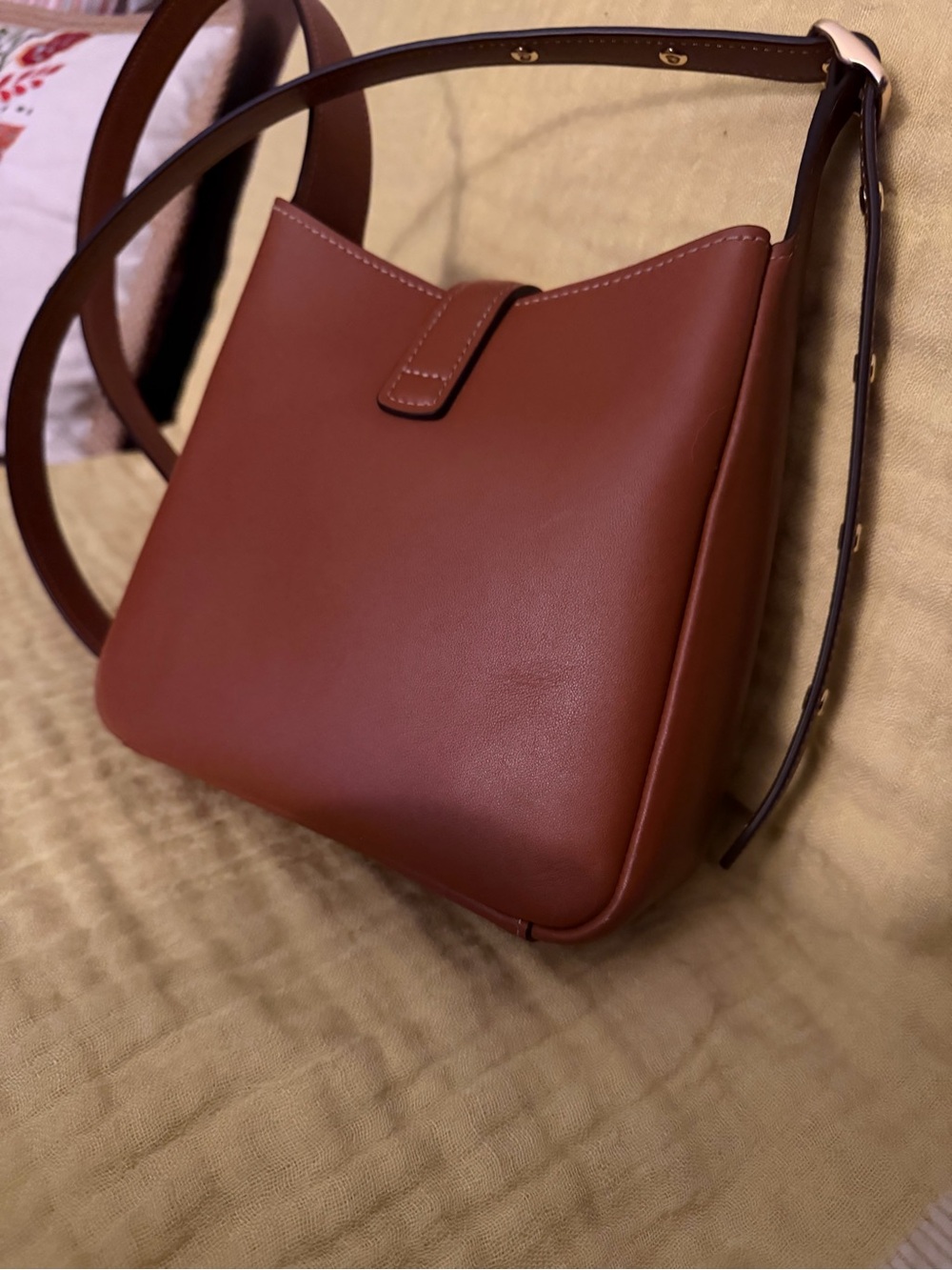 COACH Mini Hadley Leather Crossbody Bag in Brown - Picture 5 of 8